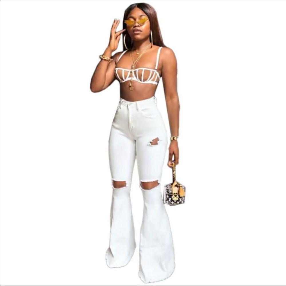 White Wide Leg Jeans